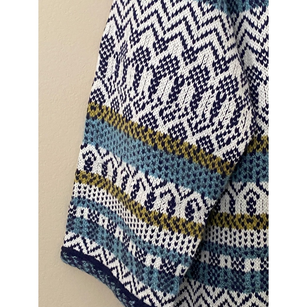 NEW Joan Rivers ~ Blue Jacquard Knit Cardigan with 3/4 Sleeves ~ sz XL - Picture 2 of 6